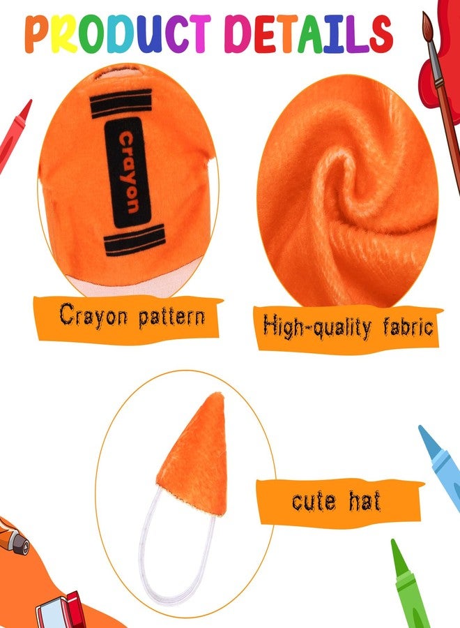 Sunnymove Crayon Mini Desk Goose Outfit 7 Inch Desk Goose Crayon Shirt and Funny Gnome Cone Hat Sets for 7 Inch Geese Figurine Desktop Home Halloween Decoration(Orange) - Image 3